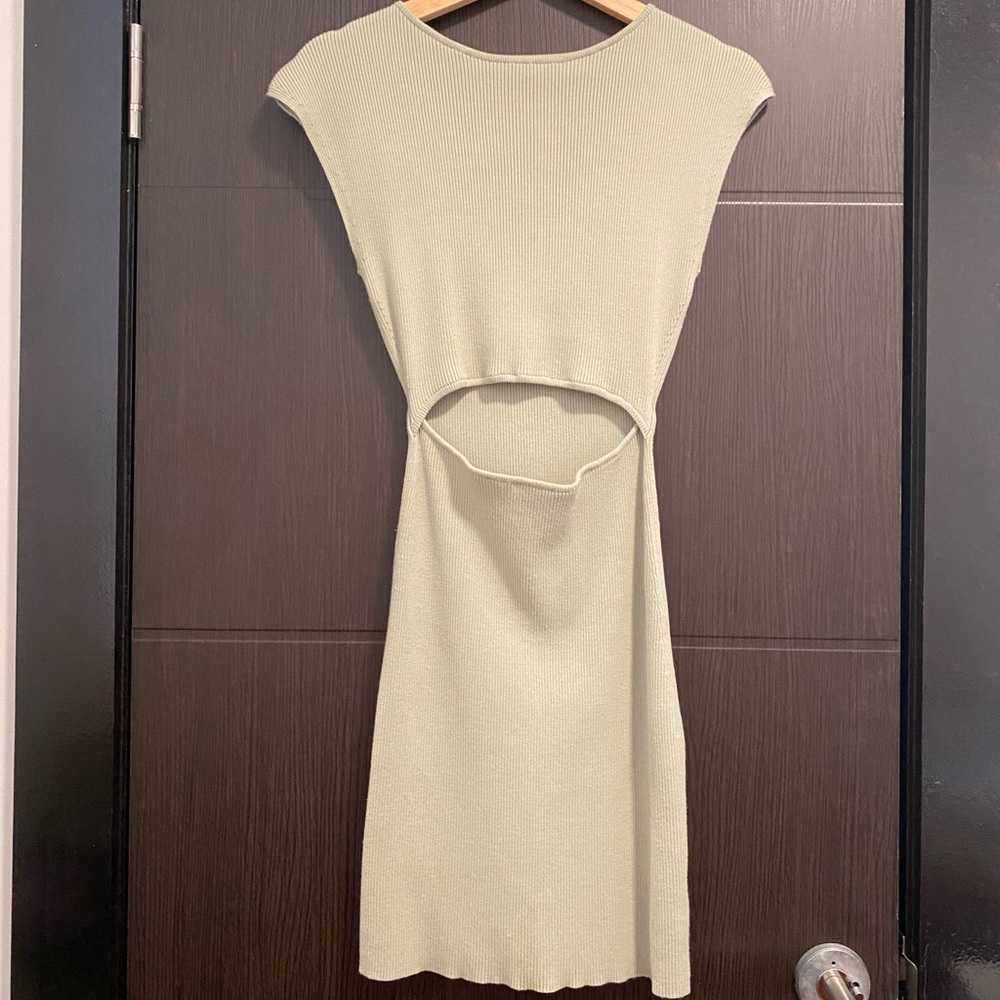 wildfred free cut out mini dress in Sage Green